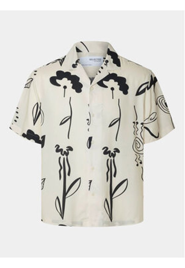 Selected Homme Koszula Slhrelax-Rajesh 16091066 Biały Relaxed Fit. Kolor: biały. Materiał: wiskoza