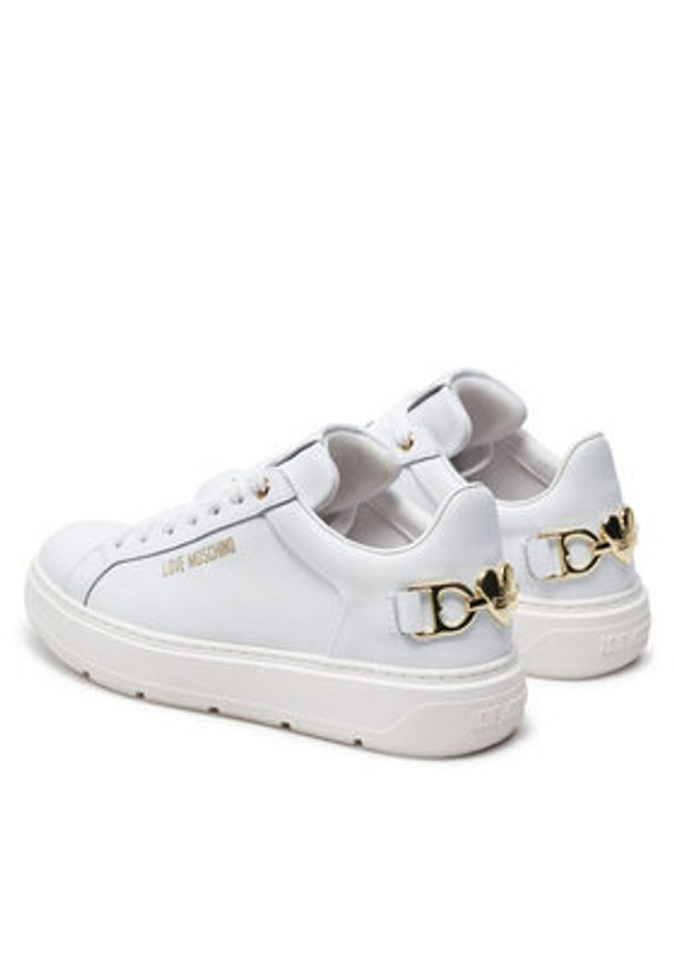 Love Moschino - LOVE MOSCHINO Sneakersy JA15394G0LIA010A Biały. Kolor: biały. Materiał: skóra