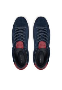 TOMMY HILFIGER - Tommy Hilfiger Sneakersy Premium Dress Cupsole FM0FM05573 Granatowy. Kolor: niebieski. Materiał: zamsz, skóra #5