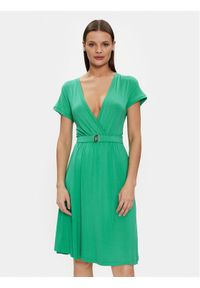 Liu Jo Sukienka codzienna VA4112 JS360 Zielony Regular Fit. Okazja: na co dzień. Kolor: zielony. Materiał: wiskoza. Typ sukienki: proste. Styl: casual