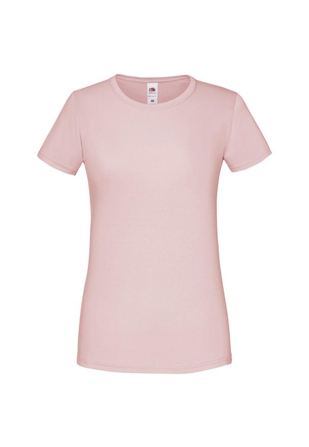 FRUIT OF THE LOOM - Koszulka Damska Z Bawełny Czesanej Iconic. Kolor: różowy. Materiał: bawełna. Sport: turystyka piesza