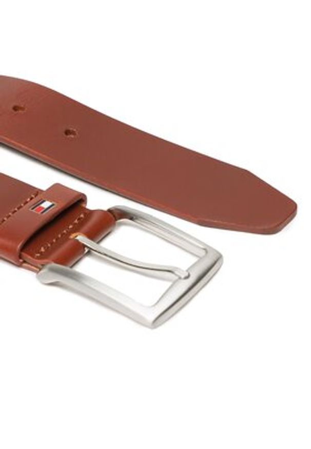 TOMMY HILFIGER - Tommy Hilfiger Pasek Męski New Denton Belt 4.0 E367863162 Brązowy. Kolor: brązowy. Materiał: skóra