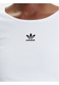 Adidas - adidas Bluzka Essentials Ribbed JC9011 Biały Slim Fit. Kolor: biały. Materiał: bawełna #4