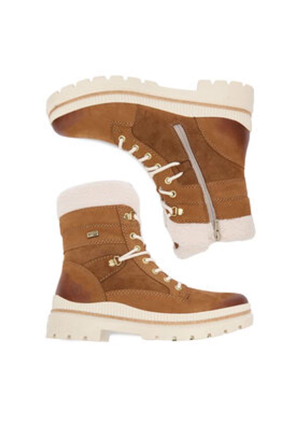 Remonte Trzewiki CEO-D0C77-23 Brązowy. Kolor: brązowy. Materiał: nubuk, skóra