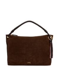 TOMMY HILFIGER - Tommy Hilfiger Torebka Th Statement Leather Bag Suede AW0AW18402 Brązowy. Kolor: brązowy. Materiał: skórzane #1