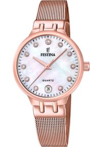 Zegarek damski Festina F20716-1 CYRKONIE różowe złoto. Kolor: złoty, wielokolorowy, różowy #1