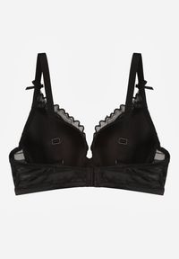 Renee - Czarny Biustonosz Ozdobiony Koronką i Kokardkami Sellene. Kolor: czarny. Materiał: koronka. Wzór: koronka, aplikacja #3