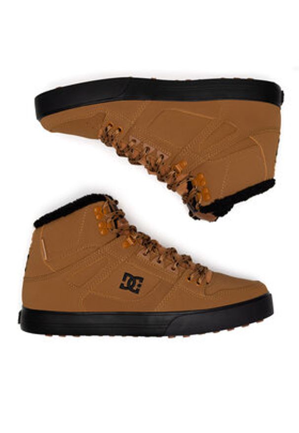 DC Sneakersy PURE HIGH-TOP WC WNT ADYS400047-WEA Brązowy. Kolor: brązowy. Materiał: zamsz, skóra