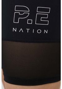 P.E Nation szorty sportowe Take Charge damskie kolor czarny z aplikacją high waist. Stan: podwyższony. Kolor: czarny. Materiał: dzianina, poliamid. Wzór: aplikacja. Styl: sportowy #3
