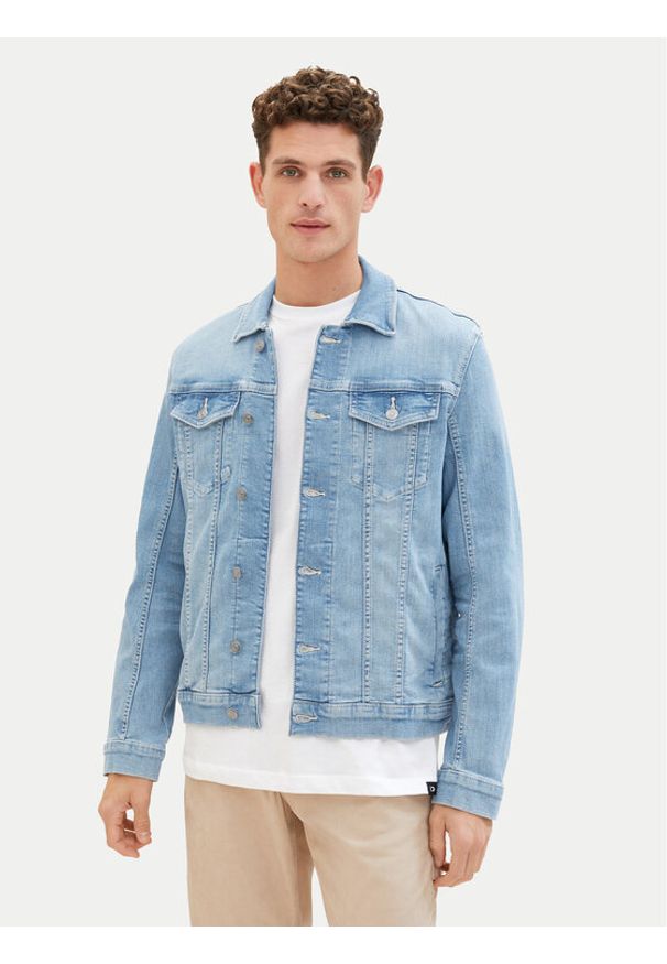 Tom Tailor Kurtka jeansowa 1040165 Niebieski Regular Fit. Kolor: niebieski. Materiał: bawełna