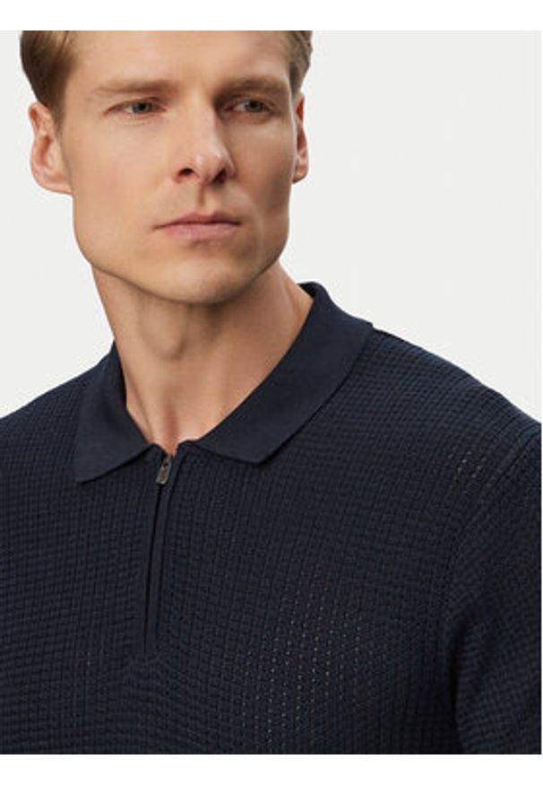 JOOP! Polo Vascor 30101508 Granatowy Regular Fit. Typ kołnierza: polo. Kolor: niebieski. Materiał: bawełna