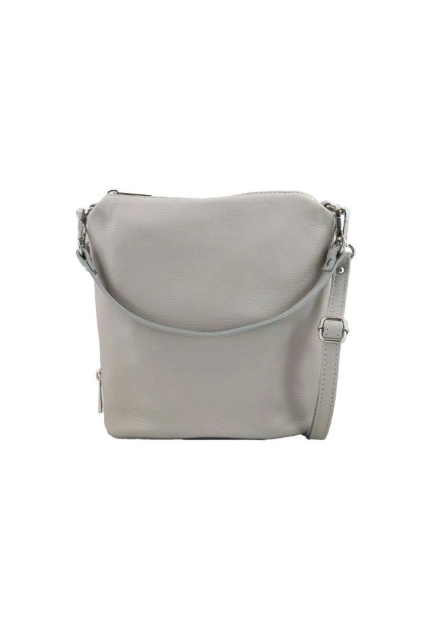 Barberini's - Listonoszka skórzana BARBERINI'S j. szara 334/1-8. Kolor: szary. Materiał: skórzane. Rozmiar: małe. Rodzaj torebki: do ręki