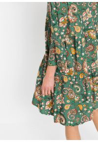 Sukienka koszulowa w deseń paisley bonprix zielony laurowy w deseń paisley. Kolor: zielony. Wzór: paisley. Typ sukienki: koszulowe #2