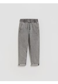 Reserved - Jeansy carrot fit - jasnoszary. Kolor: szary