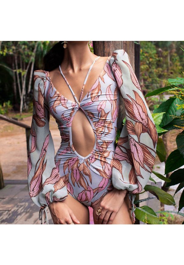 Intica - Strój kąpielowy z długim rękawem UV ochrona szybkoschnący Zwaanhilde. Kolor: wielokolorowy. Materiał: materiał. Długość: długie