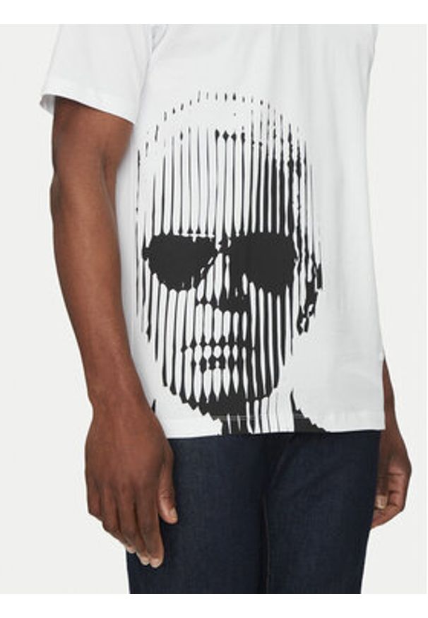 Karl Lagerfeld - KARL LAGERFELD T-Shirt 755240 552225 Biały Oversize. Typ kołnierza: dekolt w karo. Kolor: biały. Materiał: bawełna