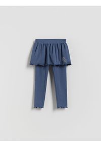 Reserved - Spodnie ze spódnicą - granatowy. Kolor: niebieski. Materiał: bawełna #1