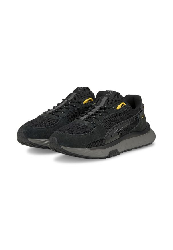 Buty do chodzenia męskie Puma Wild Rider Blk. Kolor: wielokolorowy, czarny, szary. Materiał: skóra. Szerokość cholewki: normalna. Sport: turystyka piesza