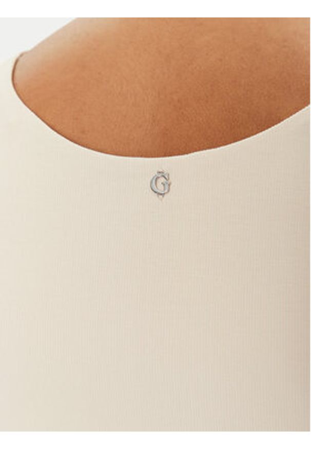 Guess Top W5GP22 KAQL2 Beżowy Regular Fit. Kolor: beżowy