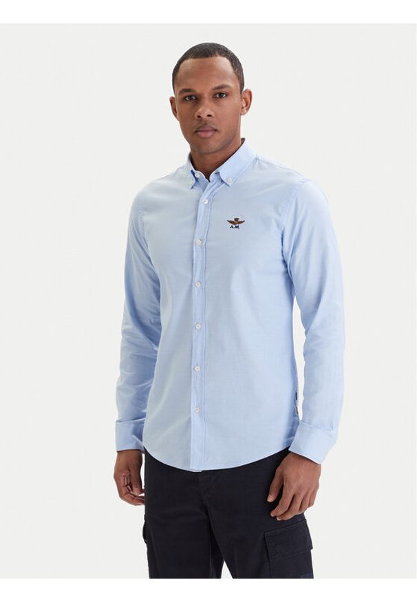 Aeronautica Militare Koszula 261CA1320UCT03532 Błękitny Regular Fit. Kolor: niebieski. Materiał: bawełna
