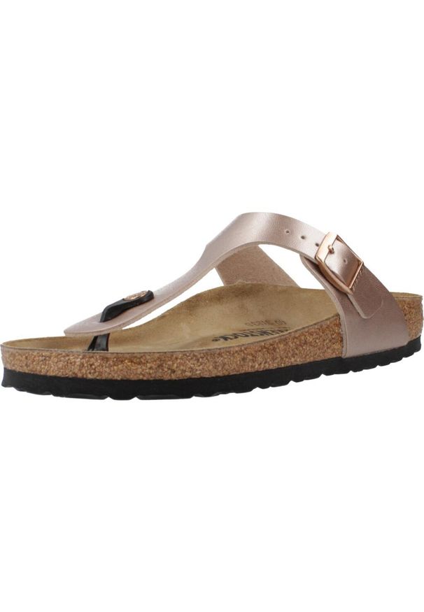 Japonki damskie Birkenstock Gizeh Bf Narrow. Zapięcie: klamry. Kolor: brązowy. Materiał: syntetyk, materiał. Sport: turystyka piesza