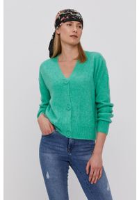 Vero Moda - Sweter. Kolor: zielony. Długość rękawa: długi rękaw. Długość: długie #1