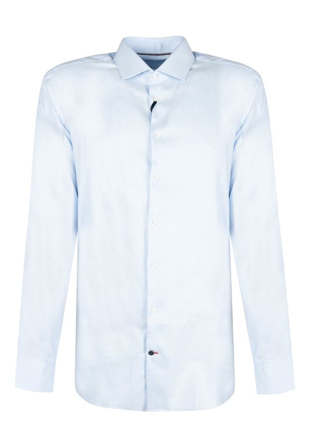 TOMMY HILFIGER - Tommy Jeans Koszula Slim Fit | TT0TT06149 | Mężczyzna | Biały, Niebieski. Typ kołnierza: kołnierzyk włoski. Kolor: niebieski, wielokolorowy, biały. Materiał: bawełna