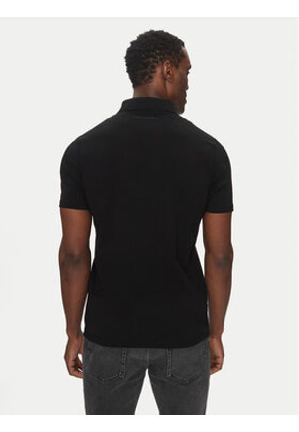 Karl Lagerfeld - KARL LAGERFELD Polo 745750 500221 Czarny Regular Fit. Typ kołnierza: polo. Kolor: czarny. Materiał: bawełna