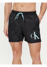 Calvin Klein Swimwear Szorty kąpielowe KM0KM01003 Czarny Regular Fit. Kolor: czarny. Materiał: syntetyk #1