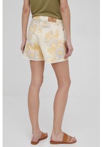 Lauren Ralph Lauren szorty damskie kolor żółty wzorzyste high waist. Okazja: na co dzień. Stan: podwyższony. Kolor: żółty. Styl: casual
