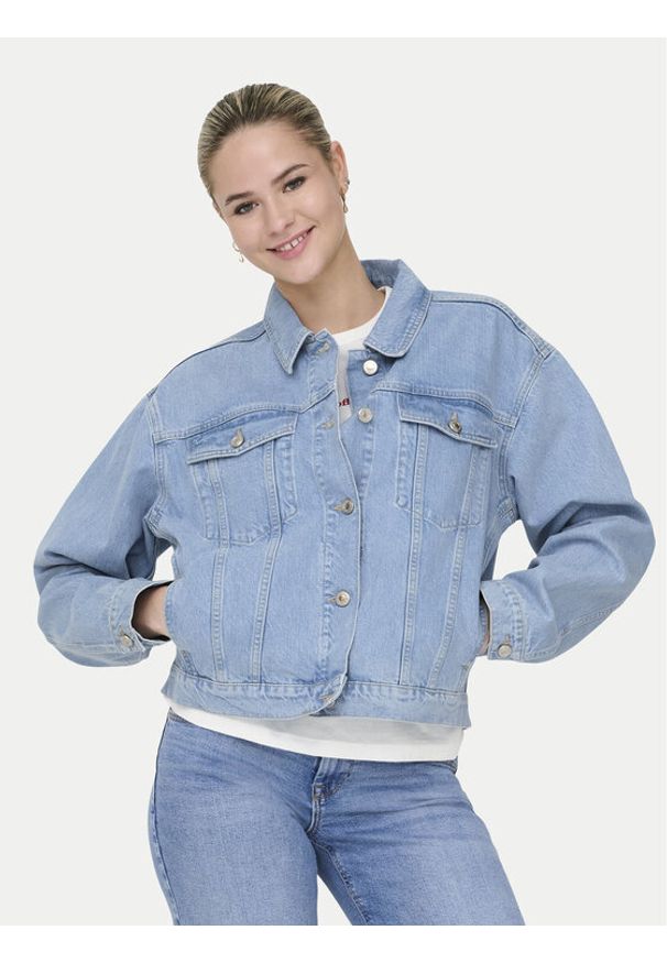 only - ONLY Kurtka jeansowa Harper 15363548 Niebieski Regular Fit. Kolor: niebieski. Materiał: bawełna