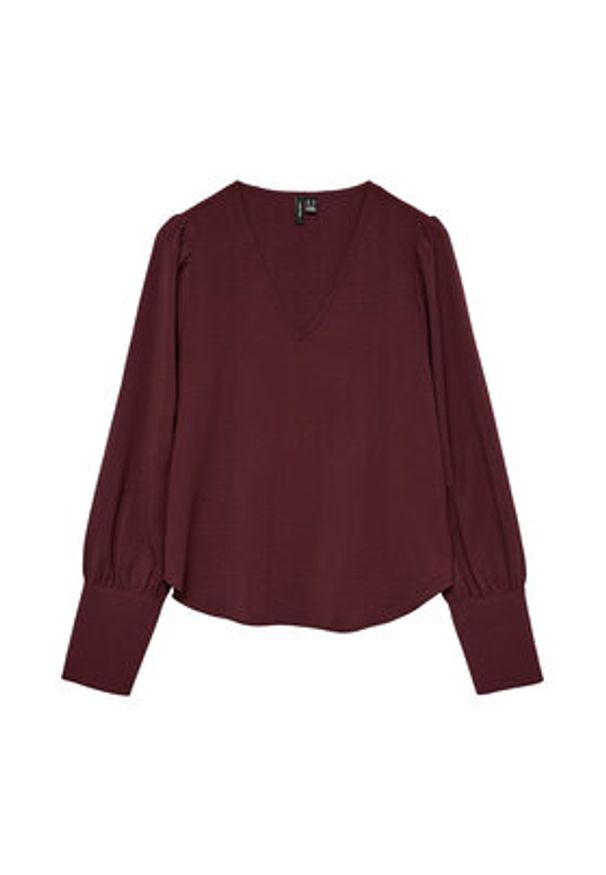Vero Moda Bluzka Esme 10338288 Bordowy Regular Fit. Kolor: czerwony. Materiał: syntetyk
