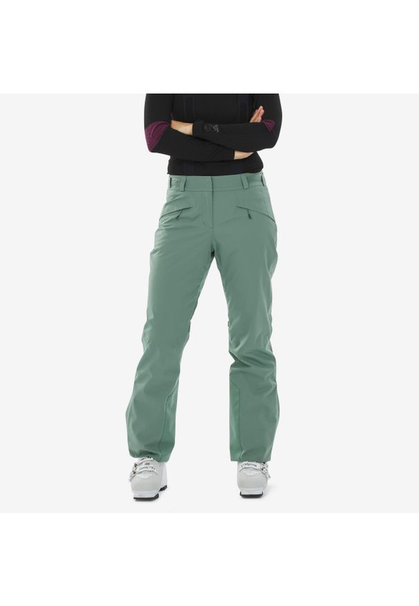 WEDZE - Spodnie narciarskie damskie Wedze 580. Kolor: zielony. Materiał: tkanina, materiał. Sport: narciarstwo