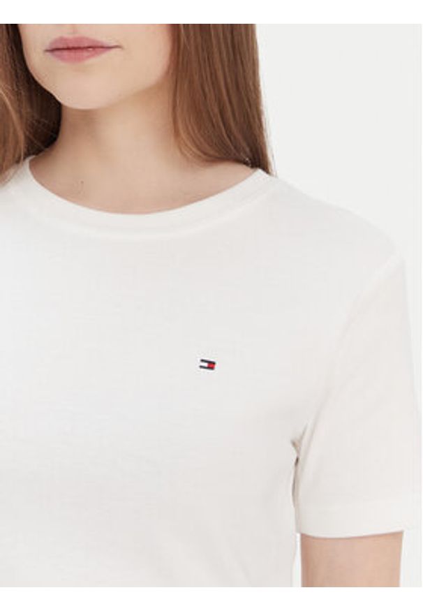 TOMMY HILFIGER - Tommy Hilfiger T-Shirt New Cody WW0WW40587 Biały Slim Fit. Kolor: biały. Materiał: bawełna