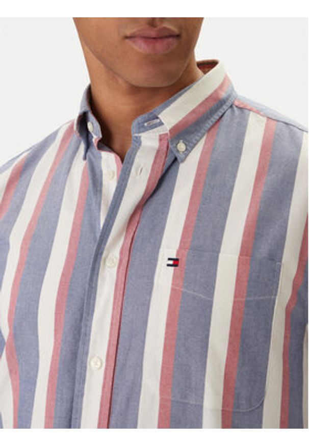 TOMMY HILFIGER - Tommy Hilfiger Koszula Heritage MW0MW41695 Fioletowy Regular Fit. Kolor: fioletowy. Materiał: bawełna
