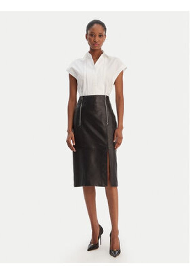 BOSS Koszula Bireny 50553703 Biały Slim Fit. Kolor: biały. Materiał: bawełna