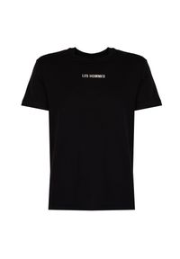 Les Hommes T-Shirt "Embrodery" | LBT1031700E | Mężczyzna | Czarny. Okazja: na co dzień. Kolor: czarny. Materiał: elastan, bawełna. Długość: długie. Styl: casual, klasyczny, elegancki