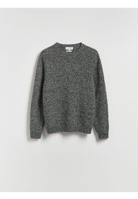 Reserved - Melanżowy sweter z wełną - ciemnoszary. Kolor: szary. Materiał: wełna. Wzór: melanż #1