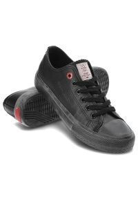 Czarne Trampki Cross Jeans Damskie Wygodne Obuwie. Zapięcie: sznurówki. Kolor: czarny. Materiał: guma, skóra ekologiczna. Styl: klasyczny, elegancki #7