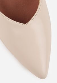 Renee - Jasnobeżowe Szpilki Vices na Grubej Podeszwie z Wkładką ze Skóry Naturalnej Ahrrie. Okazja: na wesele, na imprezę, na ślub cywilny. Kolor: beżowy. Materiał: skóra. Obcas: na szpilce. Styl: klasyczny #8