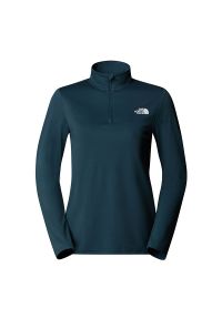Koszulka damska The North Face 1/4 Flex 0A8BRQBSA1 - zielona. Kolor: zielony. Materiał: tkanina, poliester, skóra, materiał. Długość rękawa: długi rękaw. Długość: długie #1