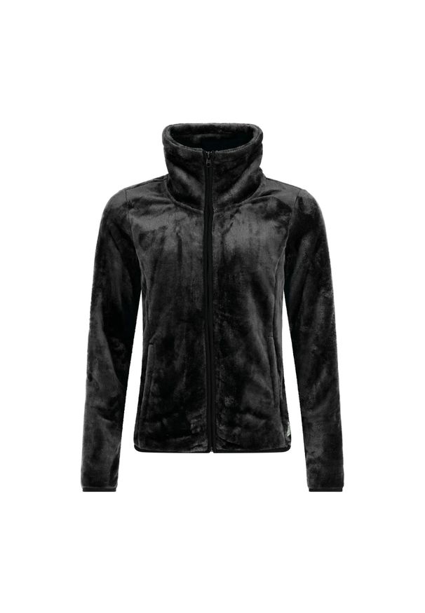 Polar damski zapinany na zamek Protest Vance. Kolekcja: plus size. Kolor: czarny. Materiał: polar. Sezon: zima