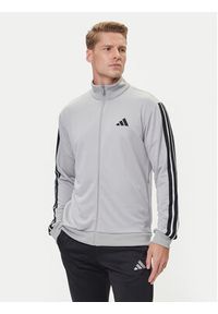 Adidas - adidas Dres Basic 3-Stripes JI8876 Szary Regular Fit. Kolor: szary. Materiał: syntetyk #7