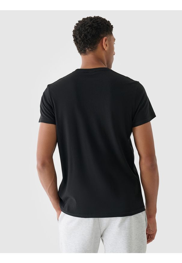 4f - 4F T-shirt regular z nadrukiem męski - czarny XXL. Okazja: na co dzień. Kolor: czarny. Materiał: dzianina, bawełna, jersey. Długość rękawa: krótki rękaw. Długość: krótkie. Wzór: nadruk. Styl: klasyczny, sportowy, casual