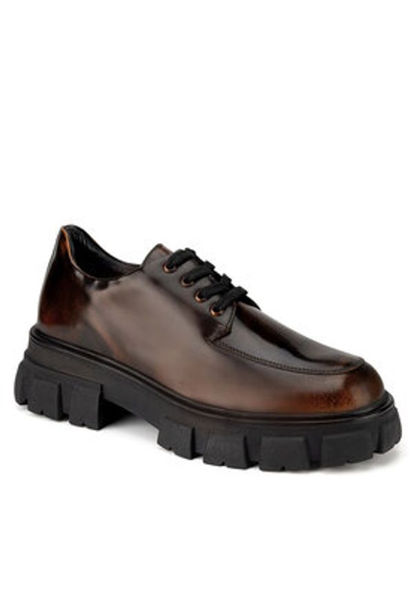 Badura Półbuty ELANA-01W1-001 Brązowy. Kolor: brązowy. Materiał: skóra, lakier