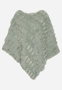 Born2be - Jasnozielone Ponczo Ozdobione Tłoczeniem Dairis. Okazja: na co dzień. Kolor: zielony. Materiał: jeans. Wzór: aplikacja. Styl: klasyczny, casual, elegancki #1