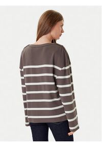 TOMMY HILFIGER - Tommy Hilfiger Bluzka Gold Button WW0WW45760 Brązowy Relaxed Fit. Kolor: brązowy. Materiał: bawełna #5