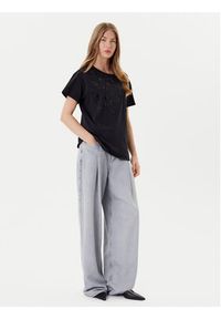 Liu Jo Sport T-Shirt TF5184 JS923 Czarny Relaxed Fit. Kolor: czarny. Materiał: bawełna. Styl: sportowy #4