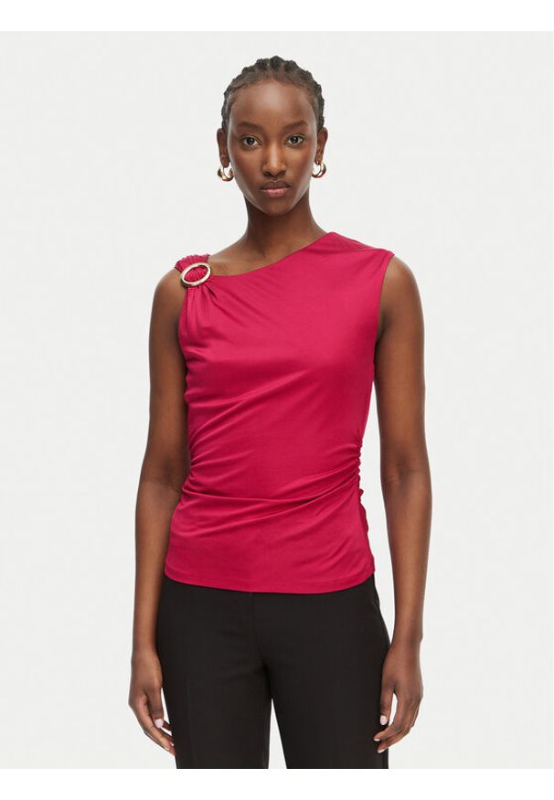 Marciano Guess Top G6GP02 K3068 Różowy Slim Fit. Kolor: różowy. Materiał: wiskoza