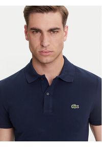 Lacoste Polo PH4012 Granatowy Slim Fit. Typ kołnierza: polo. Kolor: niebieski. Materiał: bawełna